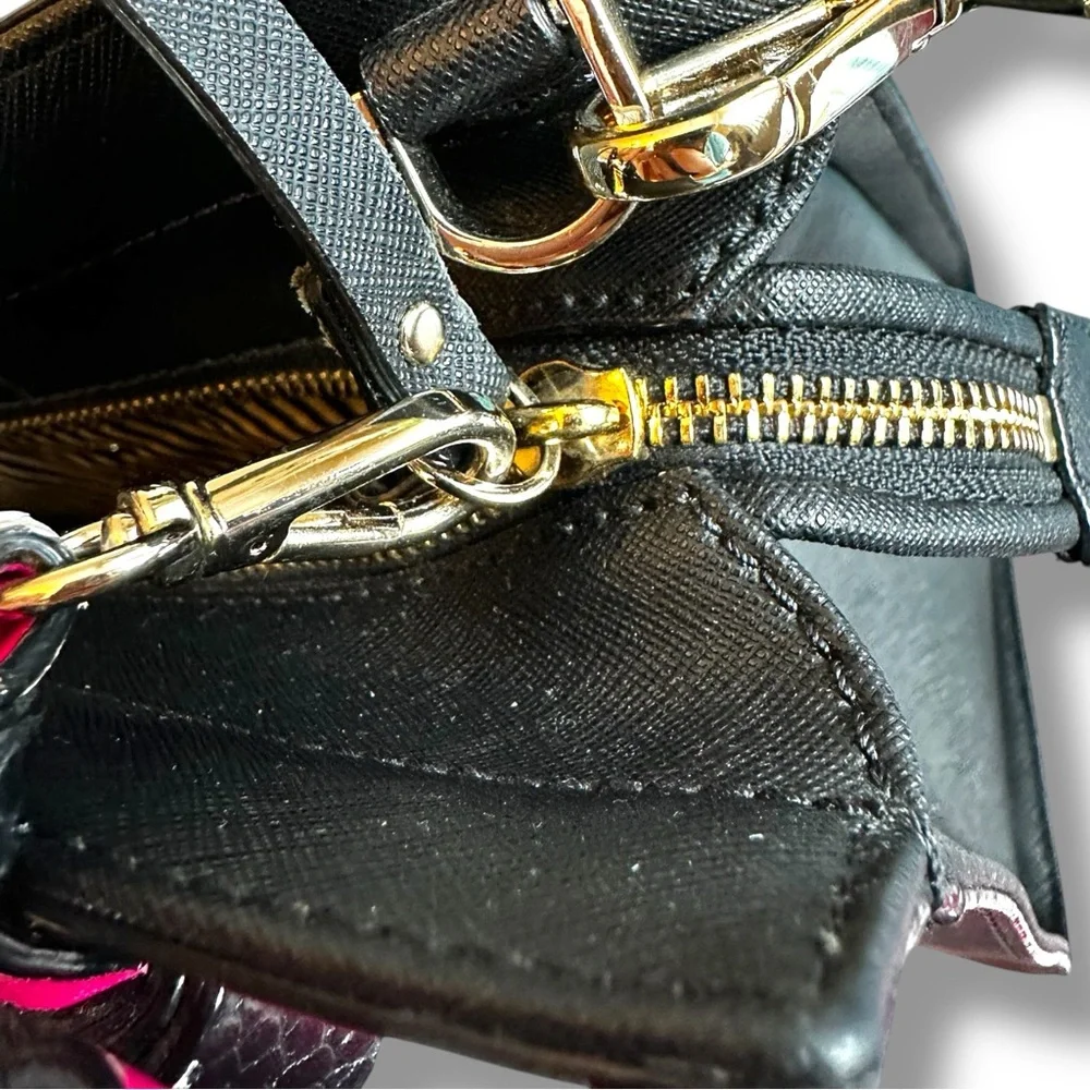 Kate Spade Black Cameron Street Candace handbag with striped strap & tassel - Picture 7 of 15